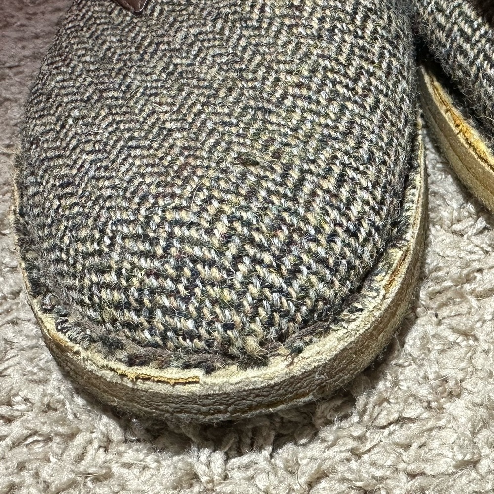 Clark’s Harris Tweed Desert Boots Chukka Wool Herringbon Leather US 12 - Picture 8 of 9